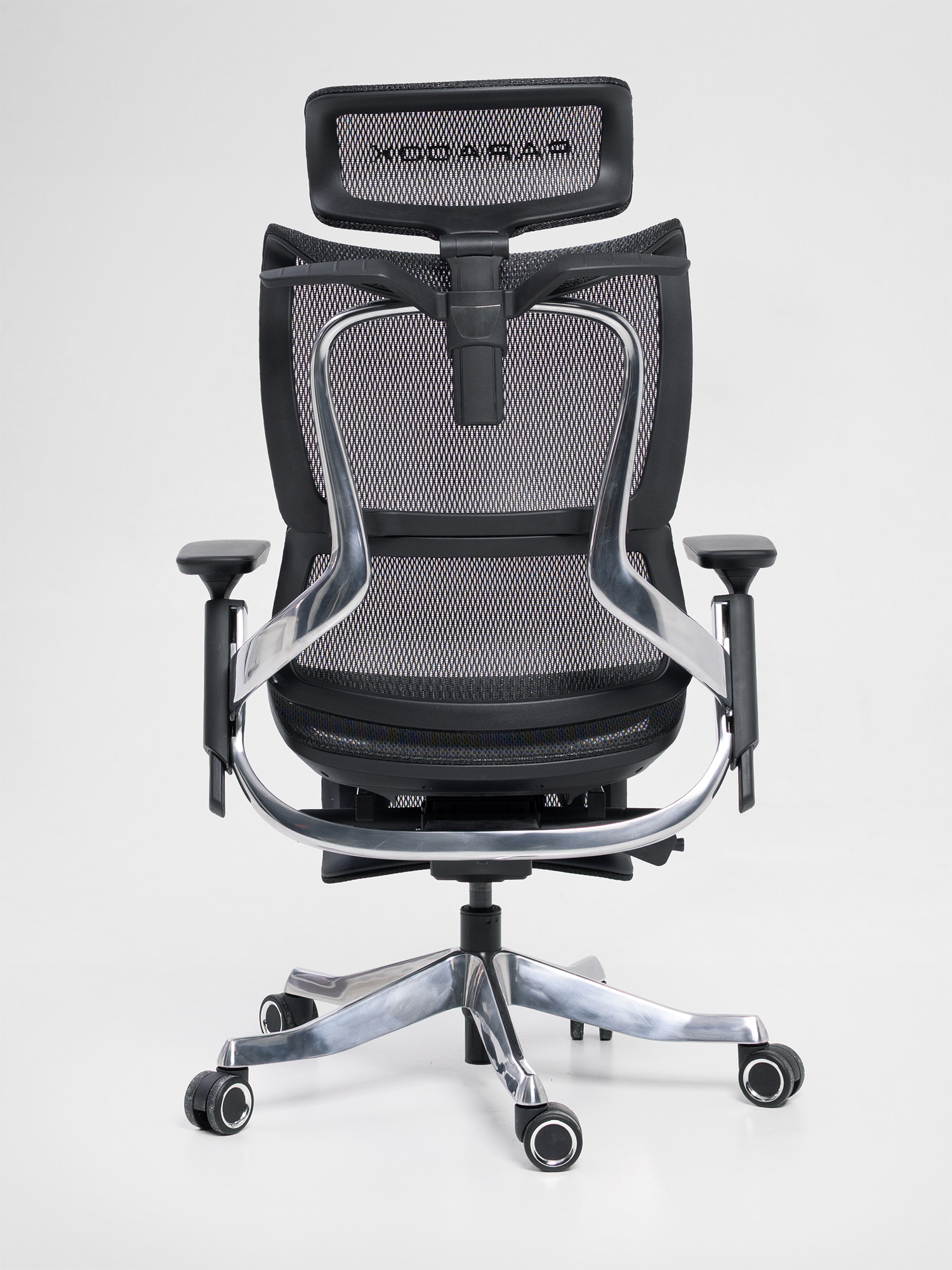 Paradox Ergo Milano Pro Black — back view of Korean mesh and aluminium frame