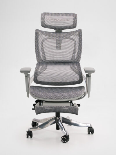 Paradox Ergo Milano Pro Grey — front view showing seat cushion and 4D armrests